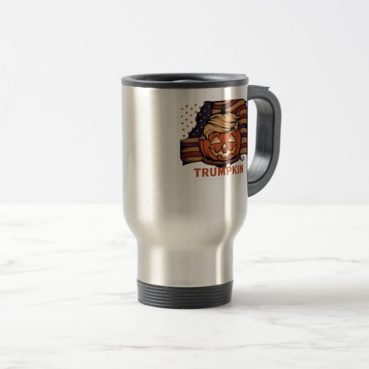 Halloween, pompoen Trumpkin, maak Halloween geweld Reisbeker (Voorkant rechts)