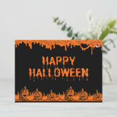 Halloween pompoen typografie Quote Flat Greeting Kaart (Staand voorkant)