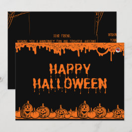 Halloween pompoen typografie Quote Flat Greeting Kaart
