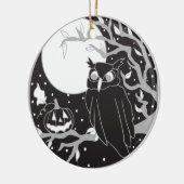  Halloween Pompoen & Uil Keramisch Ornament (Links)