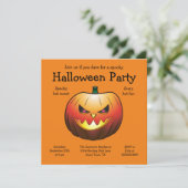 Halloween Pompoen Uitnodiging Plat Kaart (Staand voorkant)
