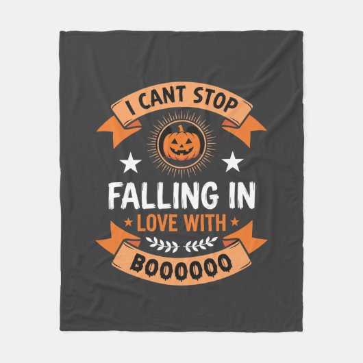 Halloween Pompoen Valt Verliefd Fleece Deken (Voorkant)