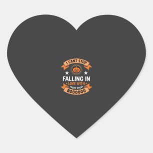 Halloween Pompoen Valt Verliefd Hart Sticker