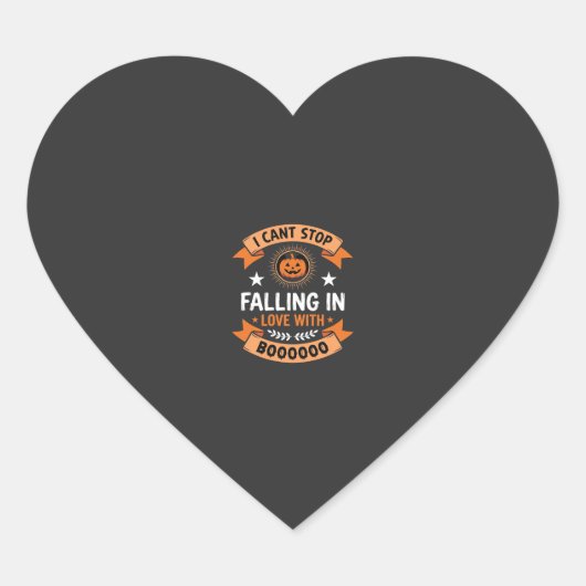 Halloween Pompoen Valt Verliefd Hart Sticker (Voorkant)