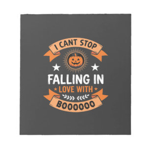 Halloween Pompoen Valt Verliefd Notitieblok