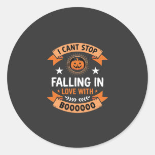 Halloween Pompoen Valt Verliefd Ronde Sticker