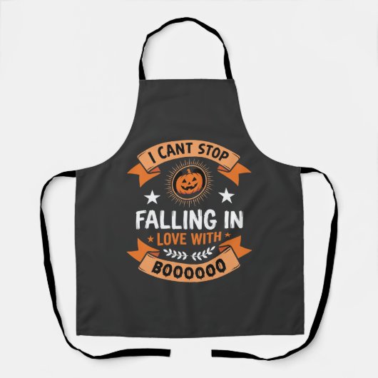 Halloween Pompoen Valt Verliefd Schort (Voorkant)