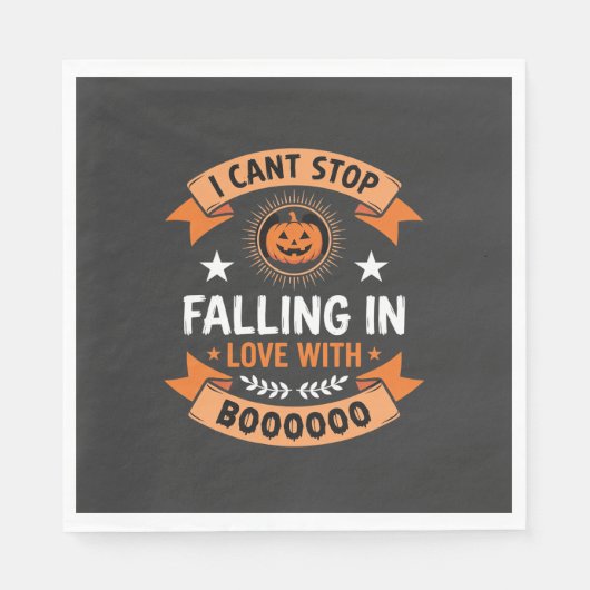 Halloween Pompoen Valt Verliefd Servet (Voorkant)