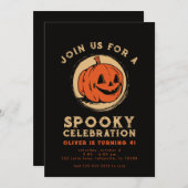  Halloween pompoen verjaardagsfeestje Kaart (Voorkant / Achterkant)