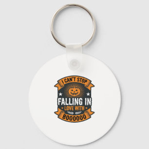 Halloween Pompoen Verliefd Vintage T-shirt De Sleutelhanger