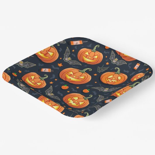 Halloween pompoen vierkant bord (Gebogen)