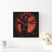 Halloween pompoen vierkante klok (Huis)