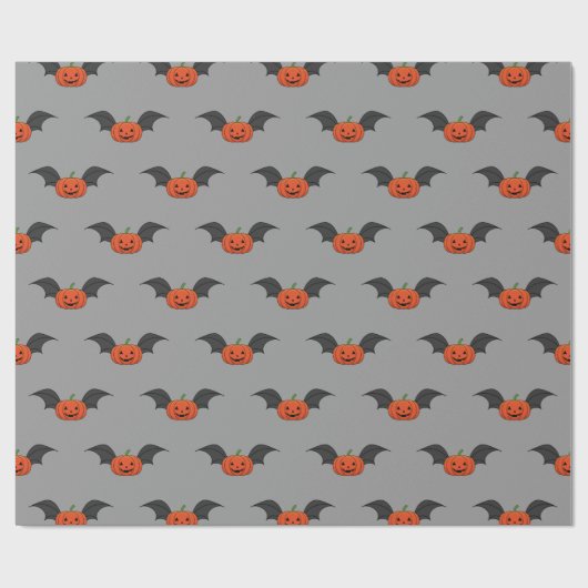 Halloween pompoen vleermuis cadeaupapier (Vlak)