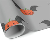 Halloween pompoen vleermuis cadeaupapier (Rol Hoek)