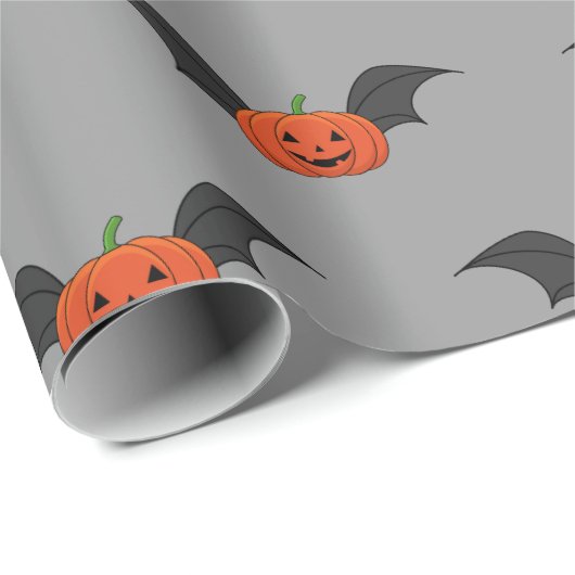 Halloween pompoen vleermuis cadeaupapier (Rol Hoek)