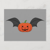 Halloween pompoen vleermuis feestdagenkaart (Voorkant)