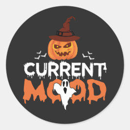Halloween pompoen vleermuis huidige stemming horro ronde sticker