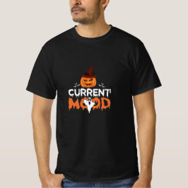 Halloween pompoen vleermuis huidige stemming horro t-shirt