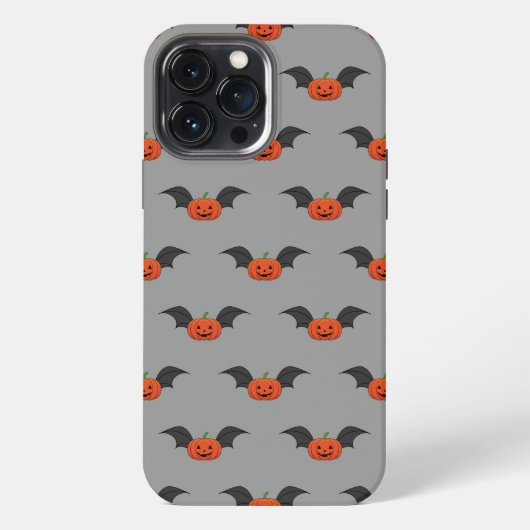 Halloween Pompoen Vleermuis iPhone Hoesje (Achterkant)