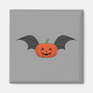 Halloween pompoen vleermuis magneet