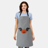 Halloween Pompoen Vleermuis Schort (Gedragen)