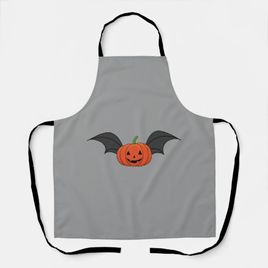 Halloween Pompoen Vleermuis Schort (Voorkant)
