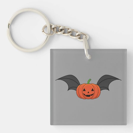 Halloween pompoen vleermuis sleutelhanger (Voorkant)