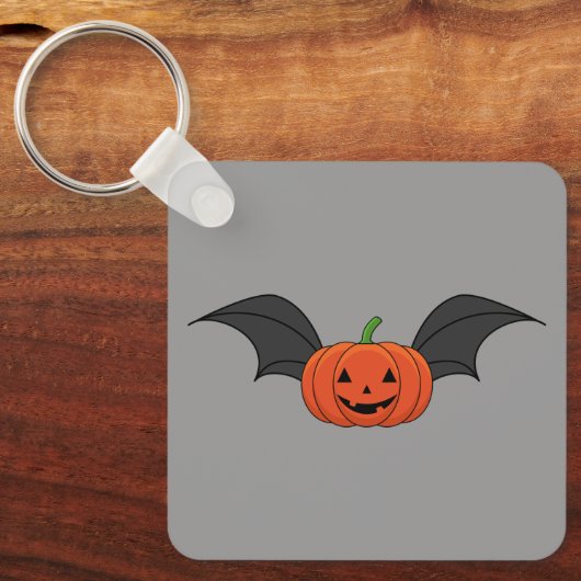 Halloween pompoen vleermuis sleutelhanger (Voorkant)