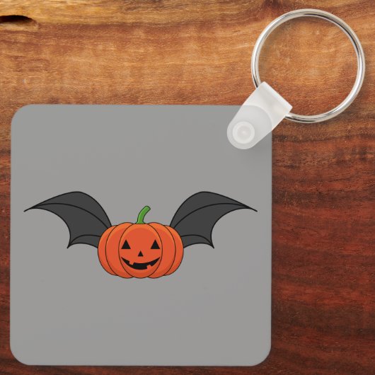 Halloween pompoen vleermuis sleutelhanger (Achterkant)