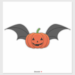 Halloween pompoen vleermuis sticker