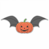 Halloween pompoen vleermuis sticker (Voorkant)