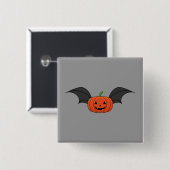 Halloween pompoen vleermuis vierkante button 5,1 cm (Voorkant /achterkant)