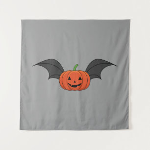 Halloween pompoen vleermuis wandkleed