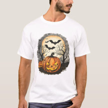 Halloween Pompoen & Vleermuizen T-Shirt
