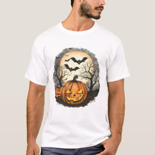 Halloween Pompoen & Vleermuizen T-Shirt