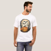 Halloween Pompoen & Vleermuizen T-Shirt (Voorkant volledig)