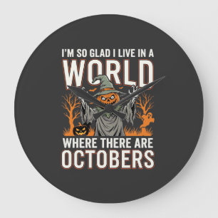 Halloween Pompoen Vogelverschrikker Oktober Wereld Grote Klok