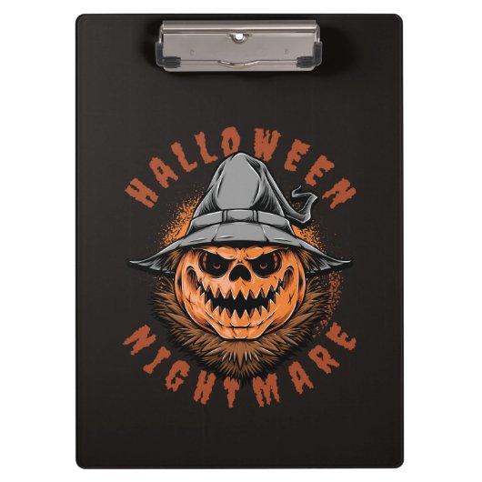 Halloween Pompoen Vogelverschrikker Ontwerp Klembord (Voorkant)