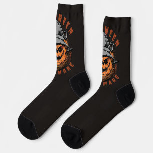 Halloween Pompoen Vogelverschrikker Ontwerp Sokken