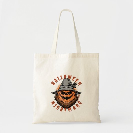 Halloween Pompoen Vogelverschrikker Ontwerp Tote Bag (Voorkant)
