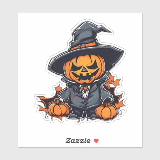 Halloween pompoen vogelverschrikker Schattige Herf Sticker (Vel)