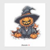 Halloween pompoen vogelverschrikker Schattige Herf Sticker (Vel)