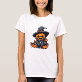 Halloween pompoen vogelverschrikker Schattige Herf T-shirt