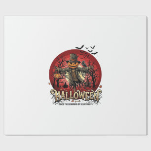 Halloween Pompoen Vogeverschrikker Raven Vleermuiz Cadeaupapier
