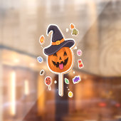 Halloween pompoen voor kinderen raamsticker (Vel 2)