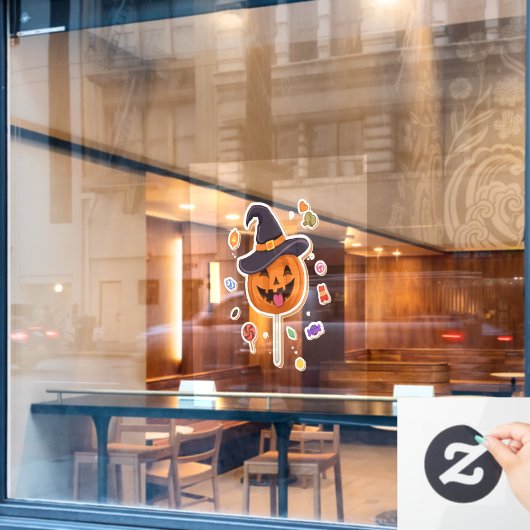Halloween pompoen voor kinderen raamsticker (Cafe Raam)