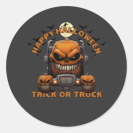 Halloween pompoen vrachtwagen monster Spooky Haunt Ronde Sticker
