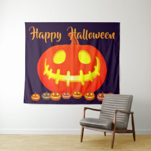 HALLOWEEN POMPOEN WANDKLEED