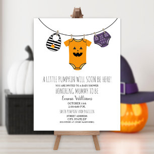 Halloween pompoen waslijn Baby shower Kaart