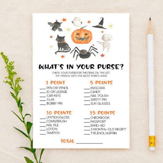 Halloween pompoen Wat is er in Purse Baby shower s Briefpapier